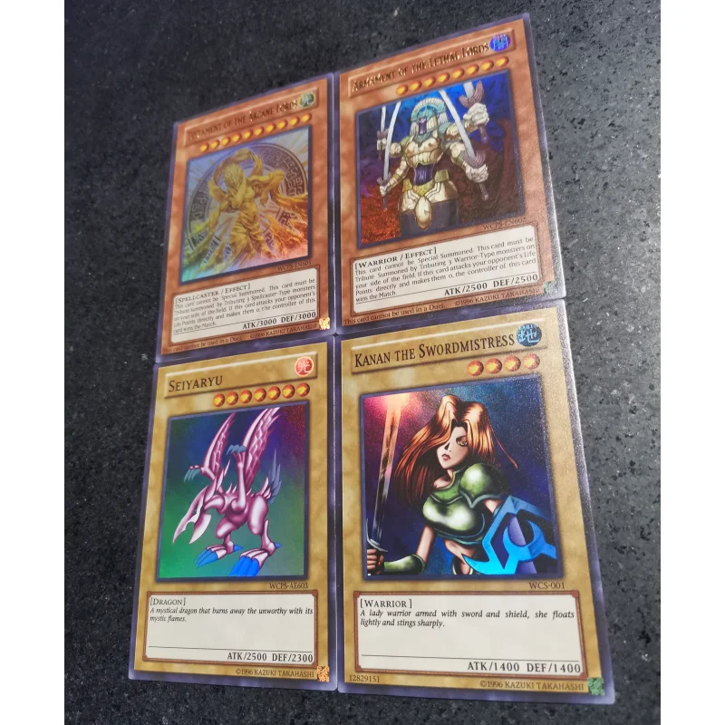 4Pcs/Set Yu Gi Oh Cards WCS 2006 Seiyaryu Kanan The Swordmistress Anime Game Collection ACG DIY Color Flash Card English Version