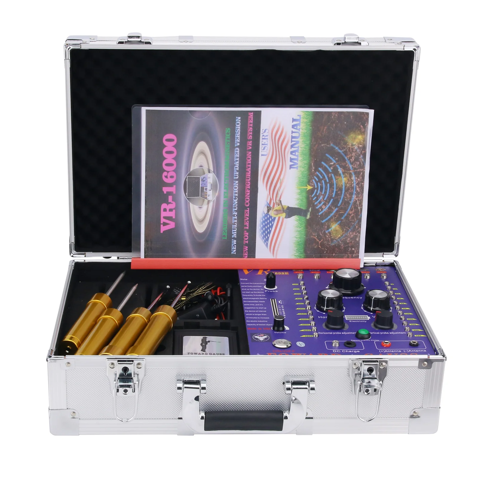 

VR16000 Gold Detector Metal Detector with Gold, Silver, Copper Placer, Gold Pottery and Gemstones Carry Case