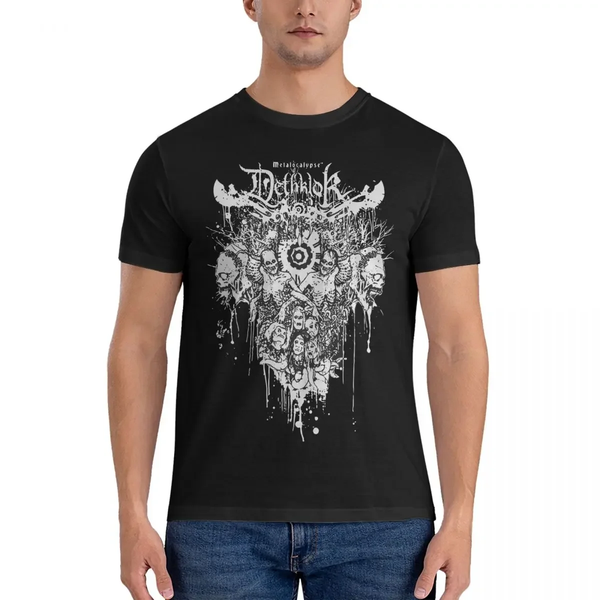 Men T-Shirt Funny Cotton Tee Shirt Short Sleeve Dethklok T Shirts O Neck Clothes Graphic Printed