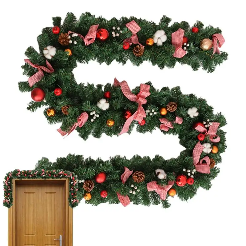 Large Christmas Door Wreath High Strength PVC Christmas Decorations Exquisite Door Wreath Bendable Christmas Decor For Birthday