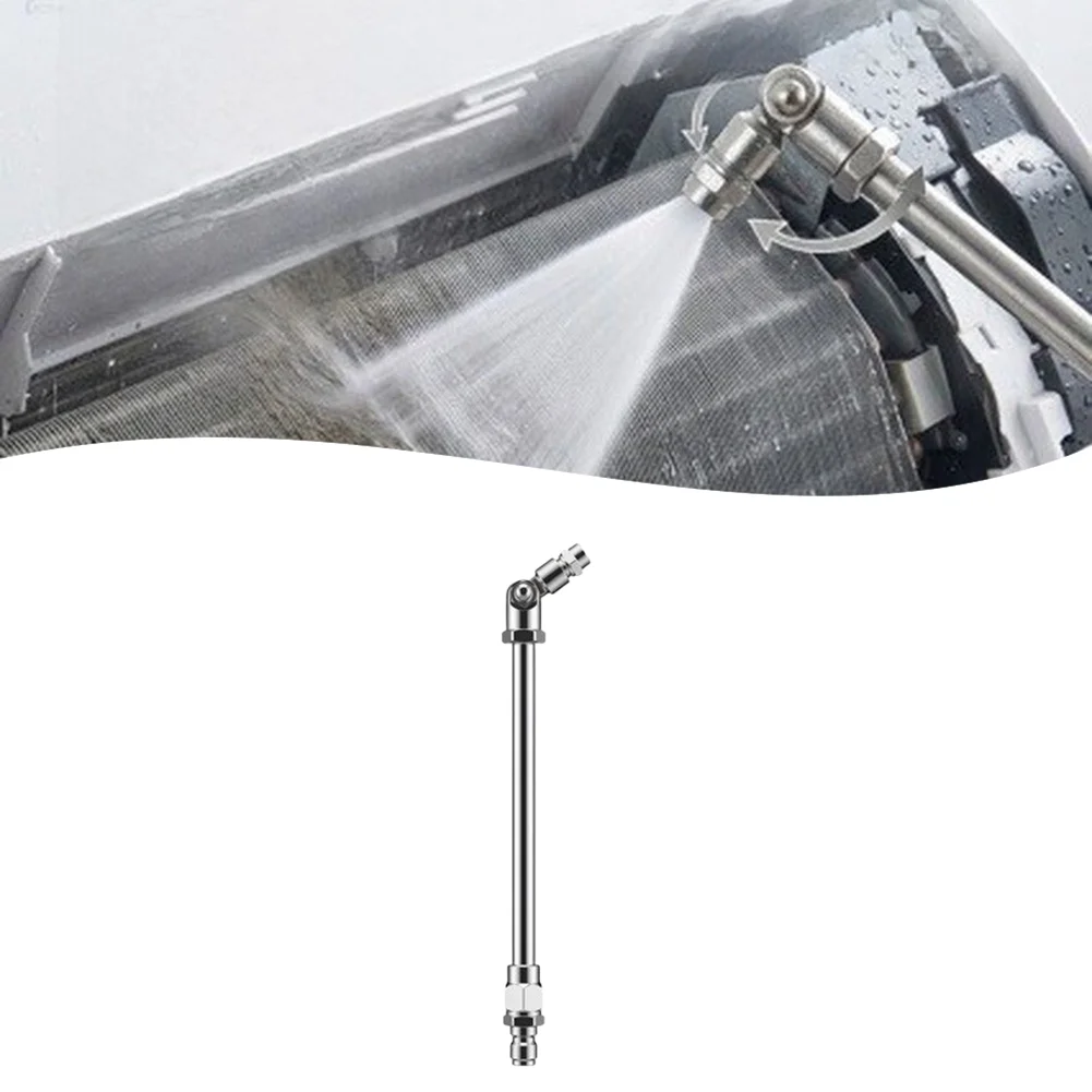 360 Degree Rotating Air Conditioner Cleaning Spray Bar 1/4 Inch Quick Connect Stainless Steel High Pressure Coil Cleaner Tool