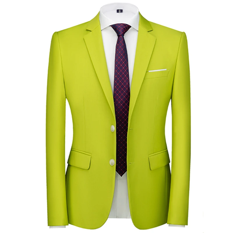 2023 Fashion New Men\'s Casual Boutique Solid Color Suit Coat / Men\'s Slim Fit High Quality Business Groom Wedding Blazer Jacket