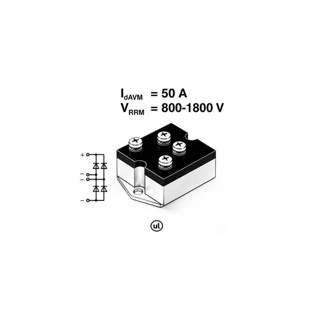 New Original VBO50-08NO7 VBO50-12NO7 VBO50-14NO7 VBO50-16NO7 VBO50-18NO7 3 Phase High Current Rectifier Diode Bridge Module