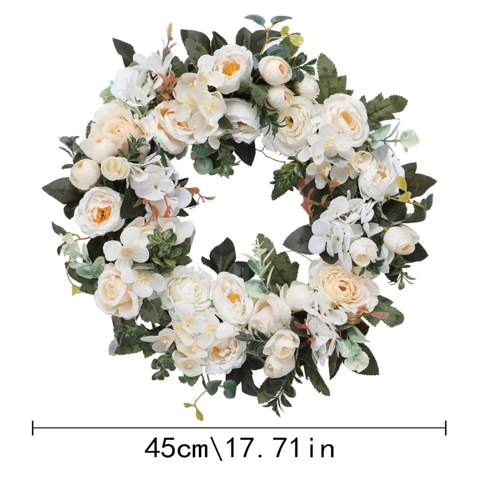 

Искусственная цветочная гирлянда-венок 18 дюймов в европейском стиле для украшения дверей, для дома и улицы