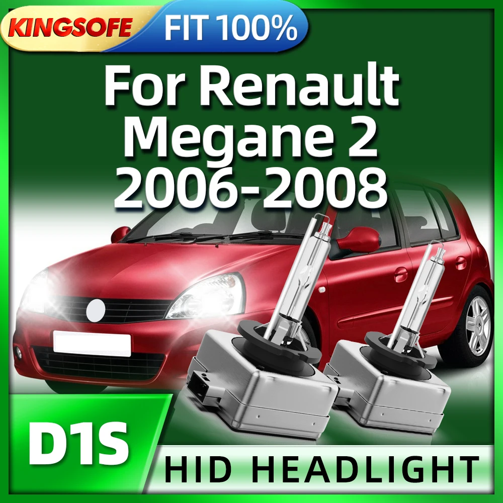 KINGSOFE 2PCS D1S Replacement HID Xenon Bulbs 6000K Headlight Lamps For Renault Megane 2 2006 2007 2008