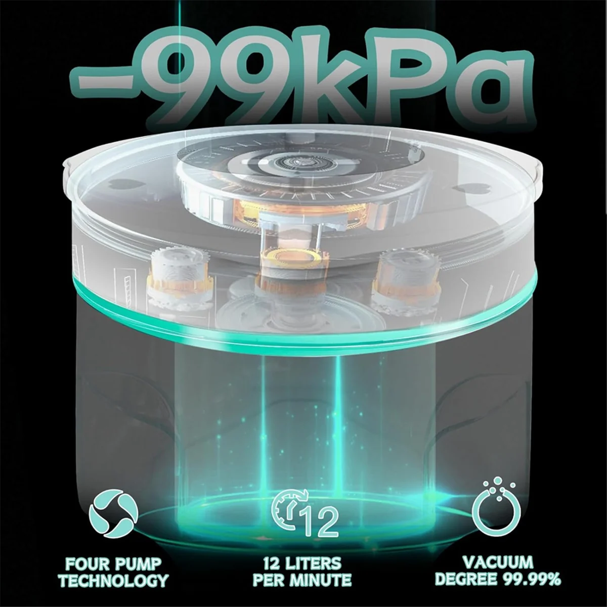 AA98 2L AB Lem Epoksi Resin Silikon Defoamer Mesin Pelestarian Vakum untuk Menghilangkan Gelembung Steker UE