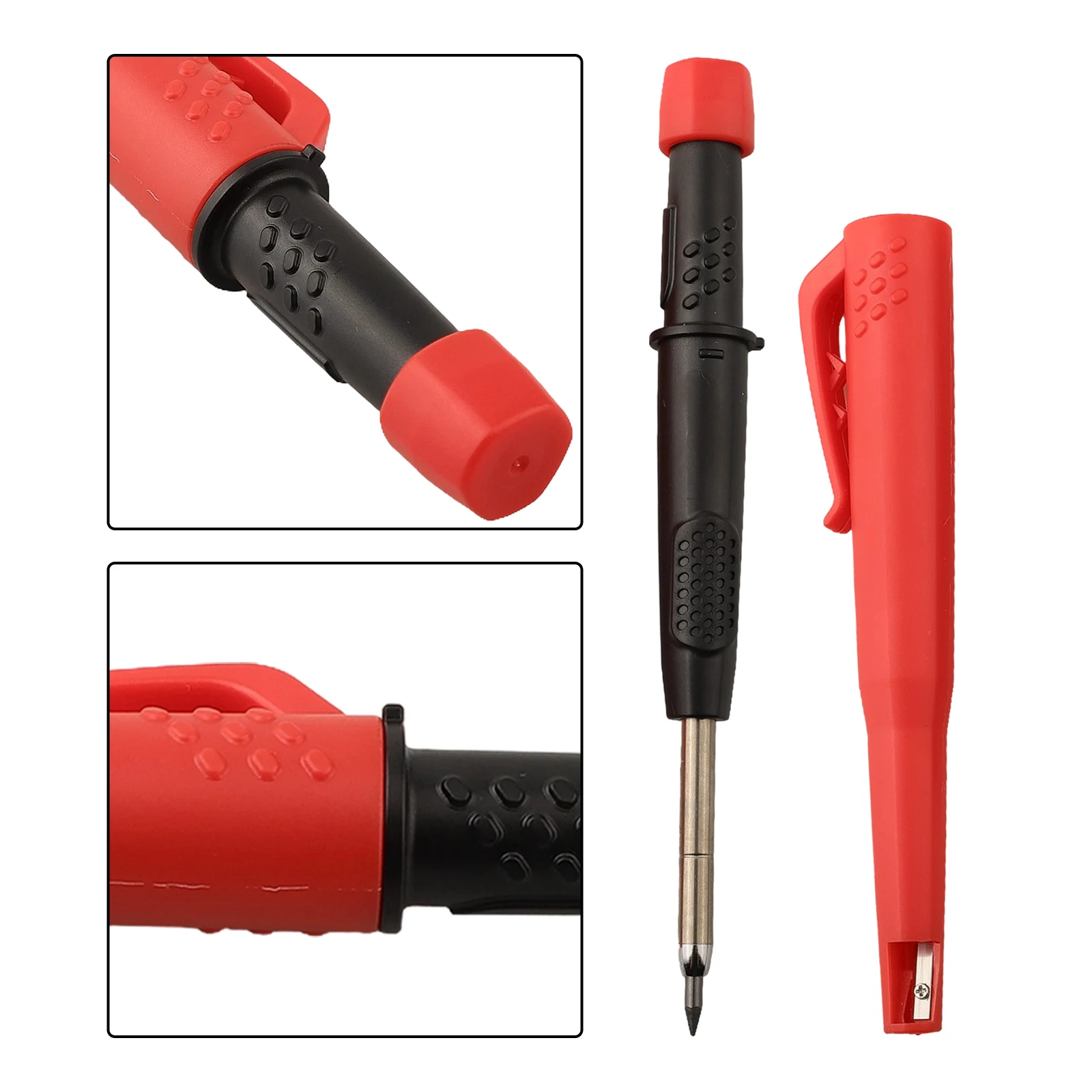 Solid Carpenter Pencil Set 2.8mm Deep Hole Mechanical Pencil Marker With Built In Sharpener For Carpenter Woodworking Architect