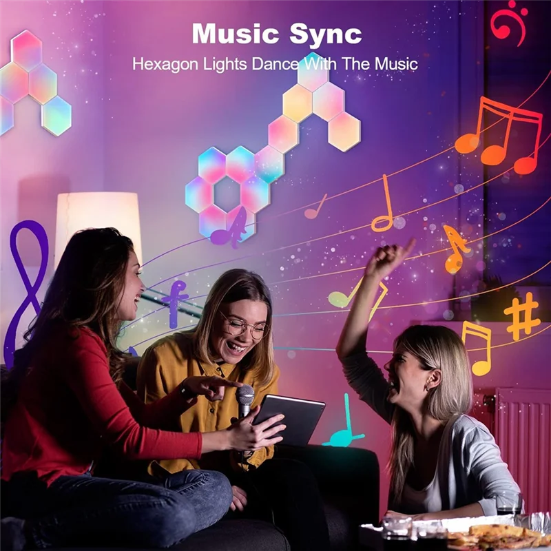

Big Deal RGB Smart Light Board Внутренняя атмосфера Настенный светильник Приложение с голосовым управлением Ночной светильник для игровой комнаты (B)