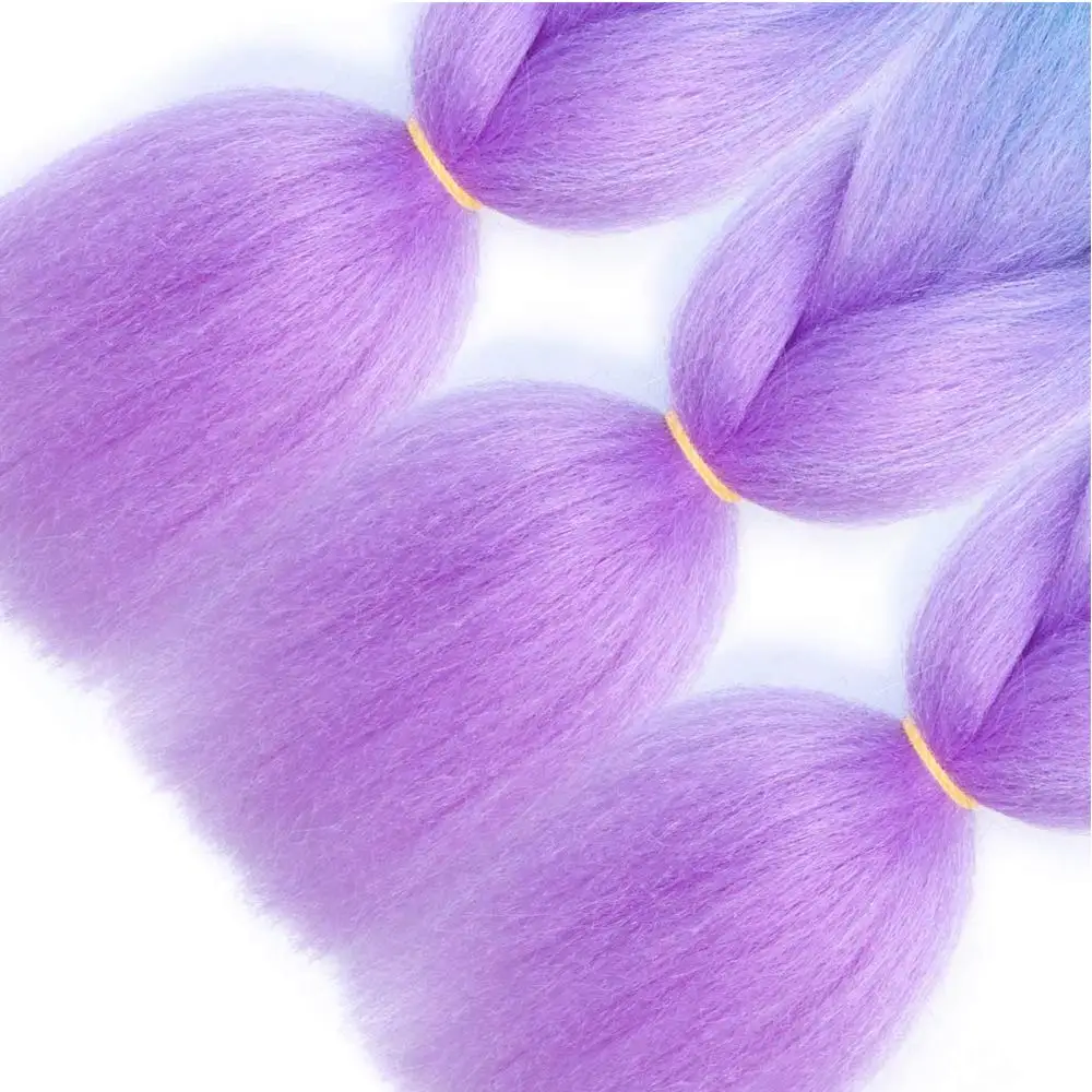 Synthetische Jumbo-Flechthaarverlängerungen für Kinder, farbiges Flechthaar, hochtemperaturfeste Faser, Häkelhaar für Frauen und Mädchen, Box – Detail 5