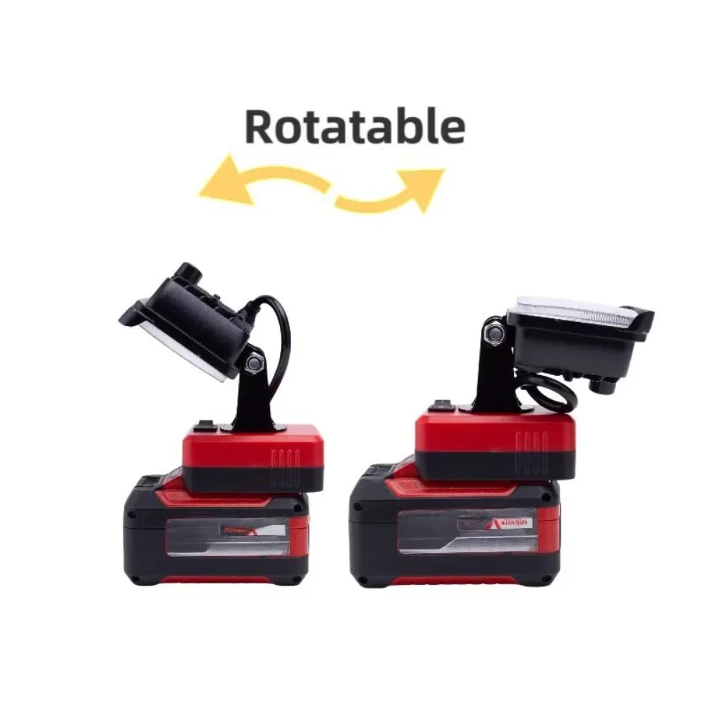 Wireless Portable Power LED Work Light for Ozito Einhell 18v Battery Tool Floodlight Flashlight w/USB And C-type Charging Port