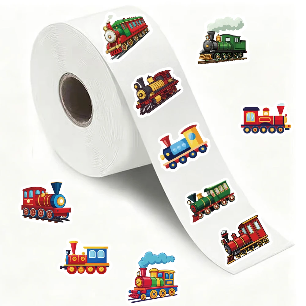 500PCS train series roll up stickers, suitable for decorating phone cases, suitcases, helmets, waterproof stickers