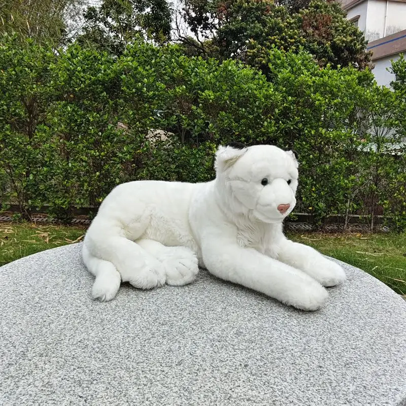 Simulation Animal Lion Plush Toy Cute White Lion Plush Toy Doll Boyfriend Girlfriend Birthday Gift 53cm DY10339