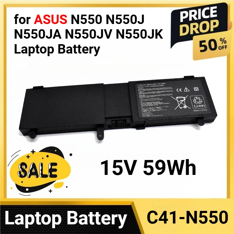

C41-N550 15V 59Wh for ASUS N550 N550J N550JA N550JV N550JK Laptop Battery for Q550L Q550LF N550X47JV G550JK G550JK series