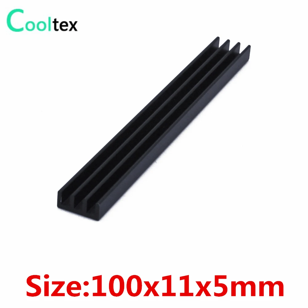 

(5pcs/lot) 100x11x5mm Aluminum heatsink radiator heat sink Black Anodized for LED RAM Electronic cooler cooling