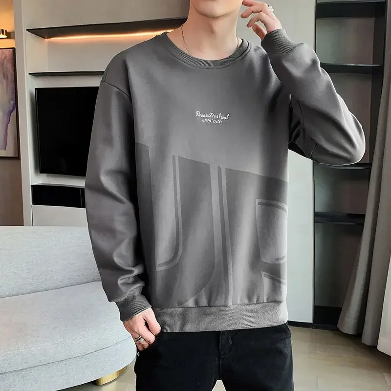 Pullover Round Neck Off White Crewneck Graphic Top Sweatshirt for Men Hoodieless 90s Male Clothes Vintage New in Streetwear Warm