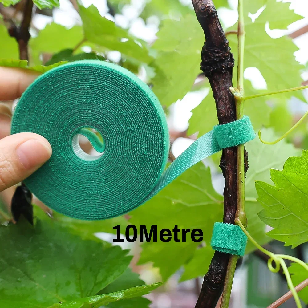 Cord Tie Strap Green Gardening Tape 10m X12mm in 1 Roll Recycle and Reusable