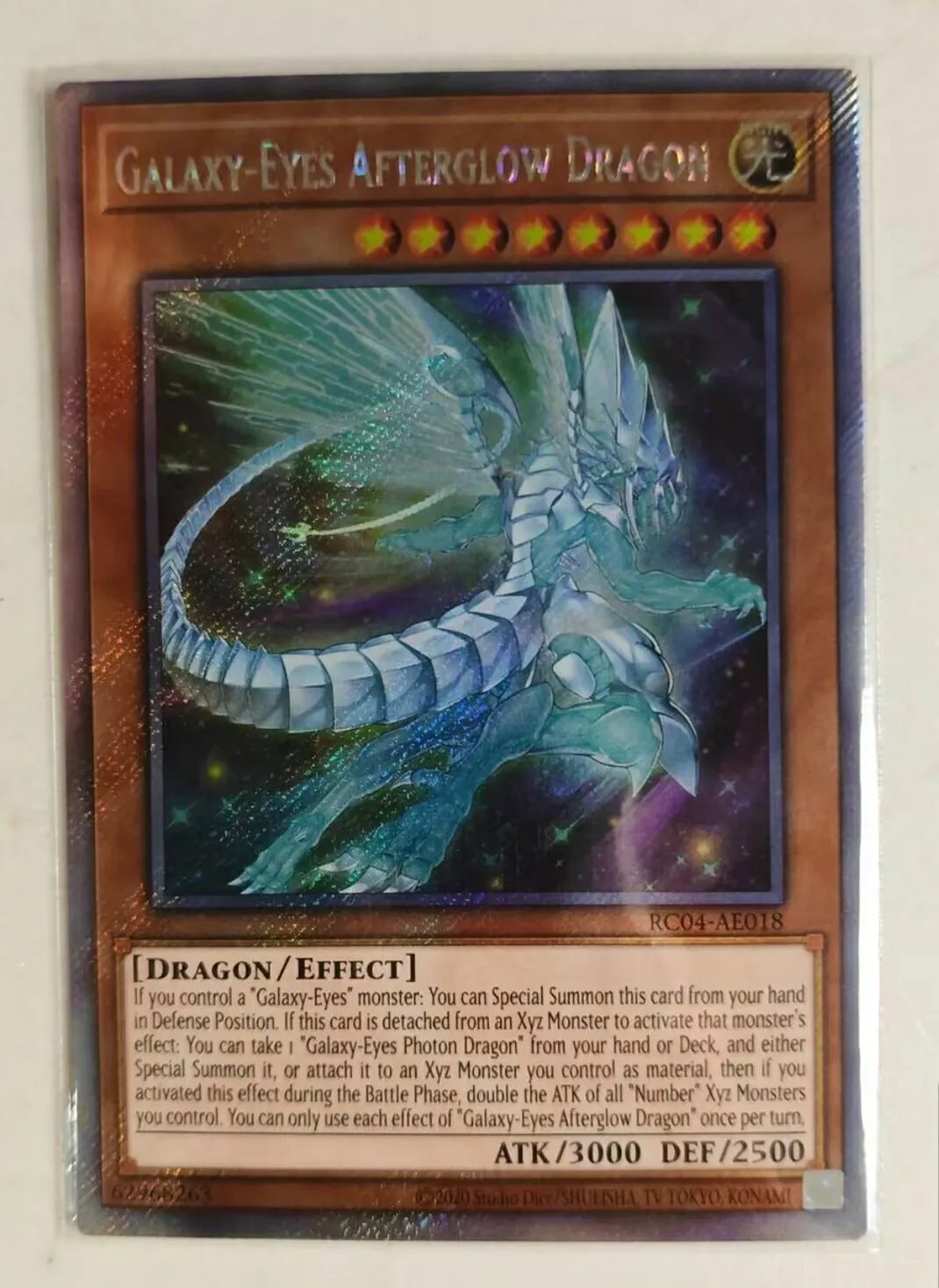 

Yugioh KONAMI Duel Monsters RC04-AE018 Galaxy-Eyes Afterglow Dragon Extra Secret Rare Asian English Collection Mint Card