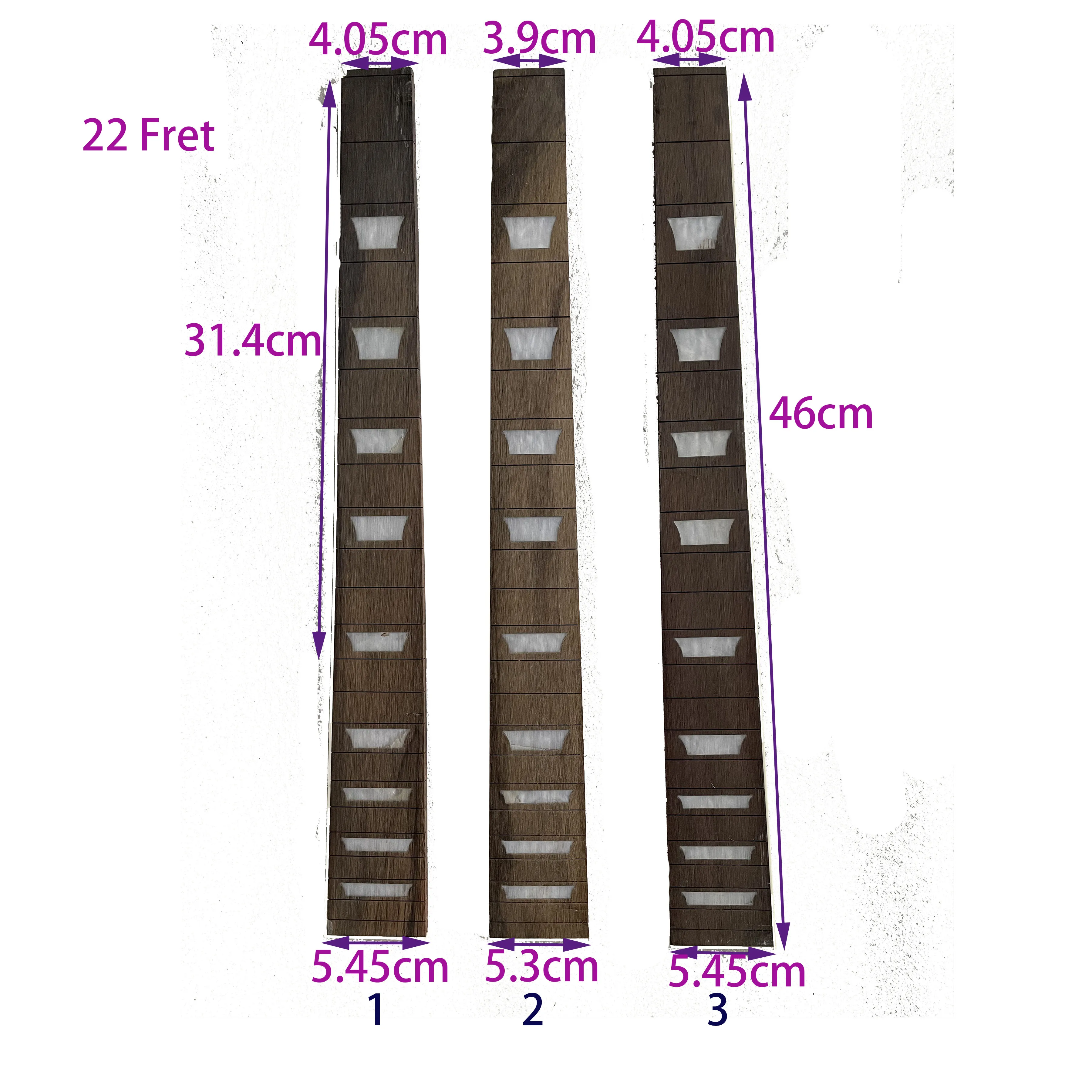 Rosewood Fretboard for Electric Guitar, 22 Fret DIY, Comfortable Neck Part,Smooth and Delicate,Fingerboard Tool,24.75 inch neck