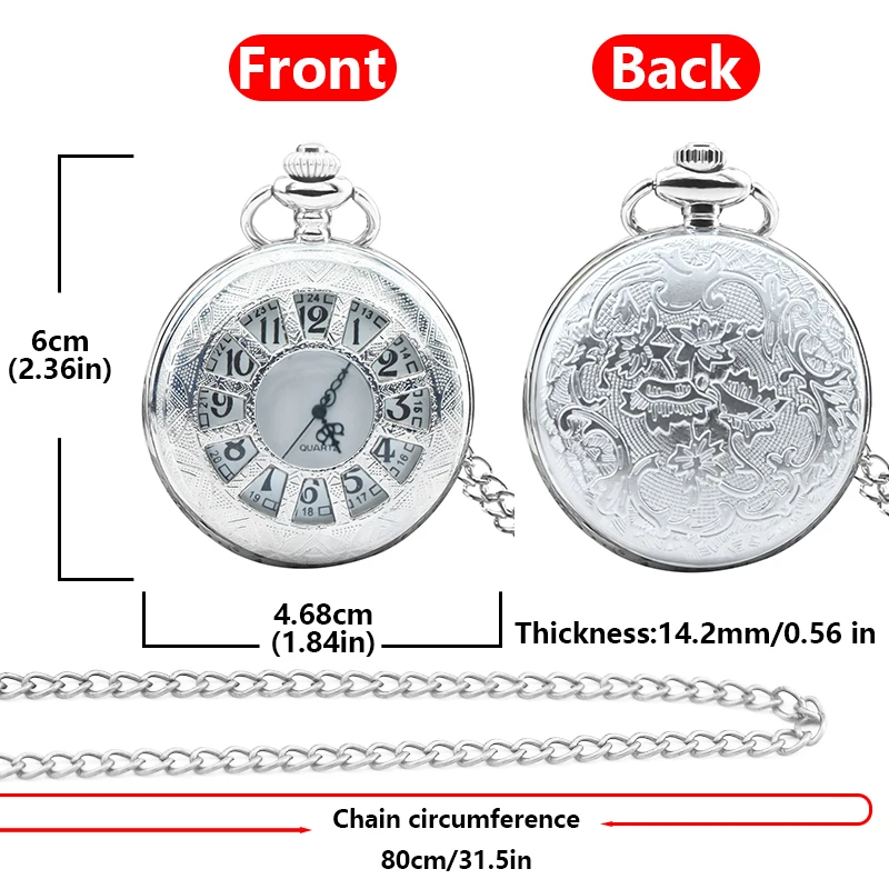 Vintage สีเงิน Steampunk Cutout แกะสลักควอตซ์นาฬิกาพ็อกเก็ตนาฬิกาสร้อยคอจี้นาฬิกาผู้ชายผู้หญิงของขวัญ