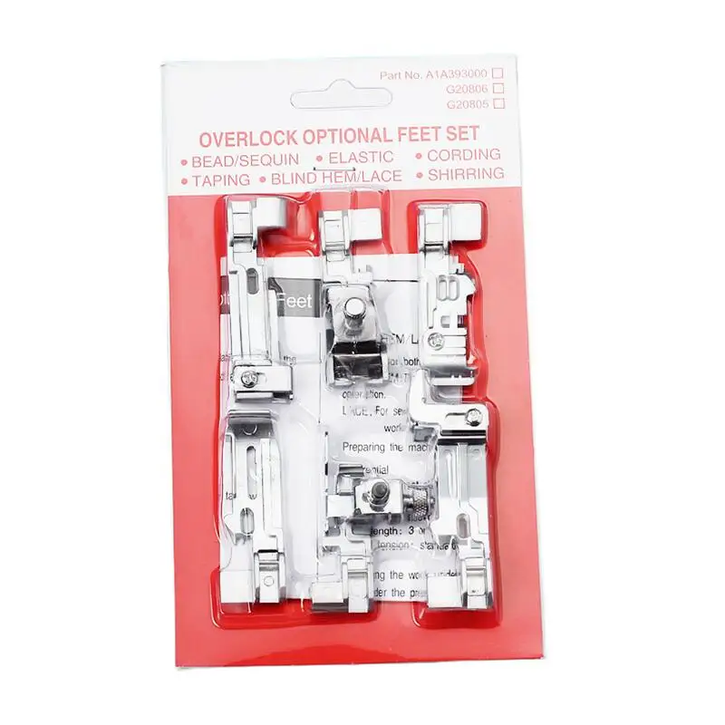 6Pcs/Set Lock Edge Press Foot ShengJia 968 Sewing Press Foot Set Household Sewing Machine Accessories Special Clamping