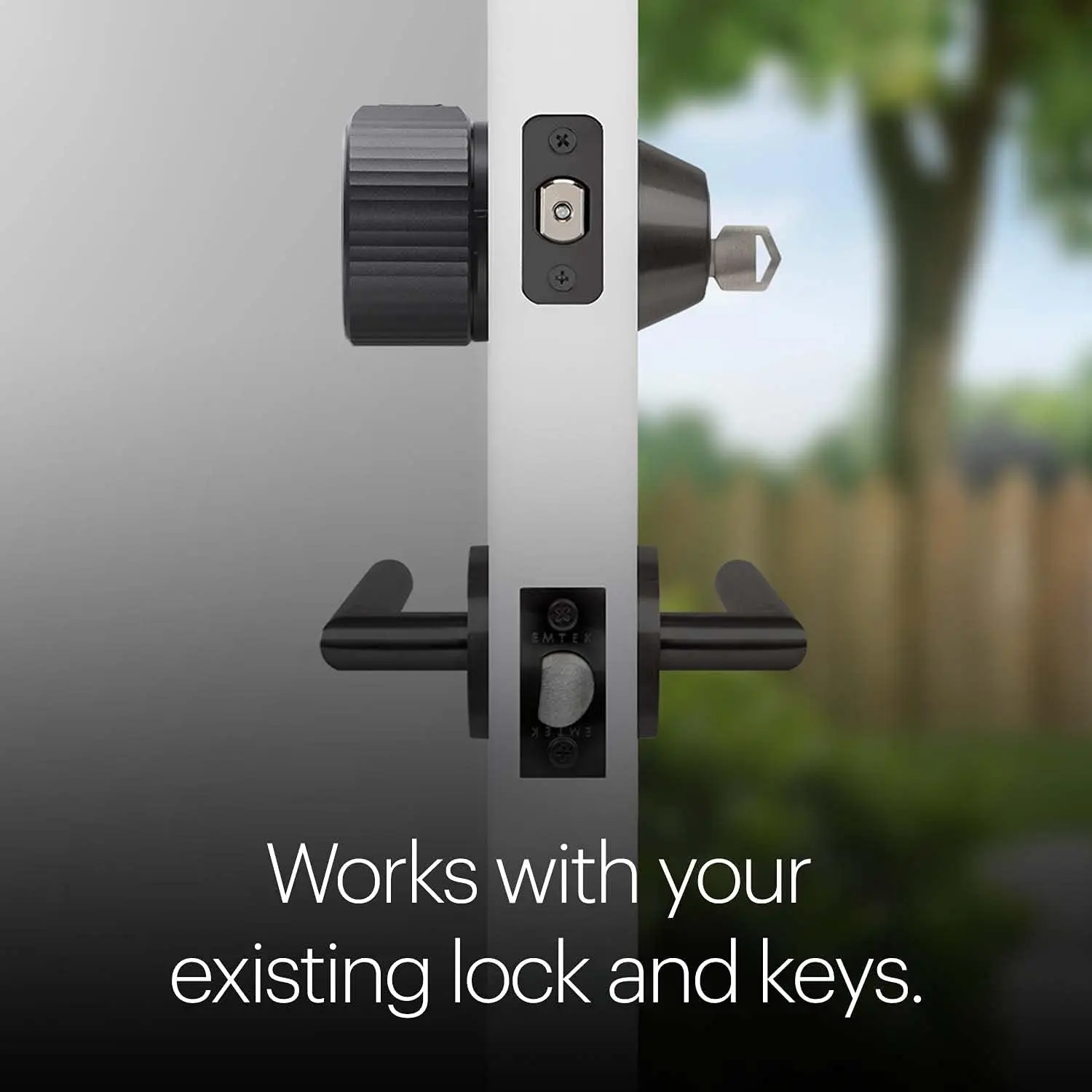 

Matte Black Wi-Fi Connected Smart Keyless Entry Door Lock (4th Generation), Door Lock Fits Your Existing Deadbolt in Minutes