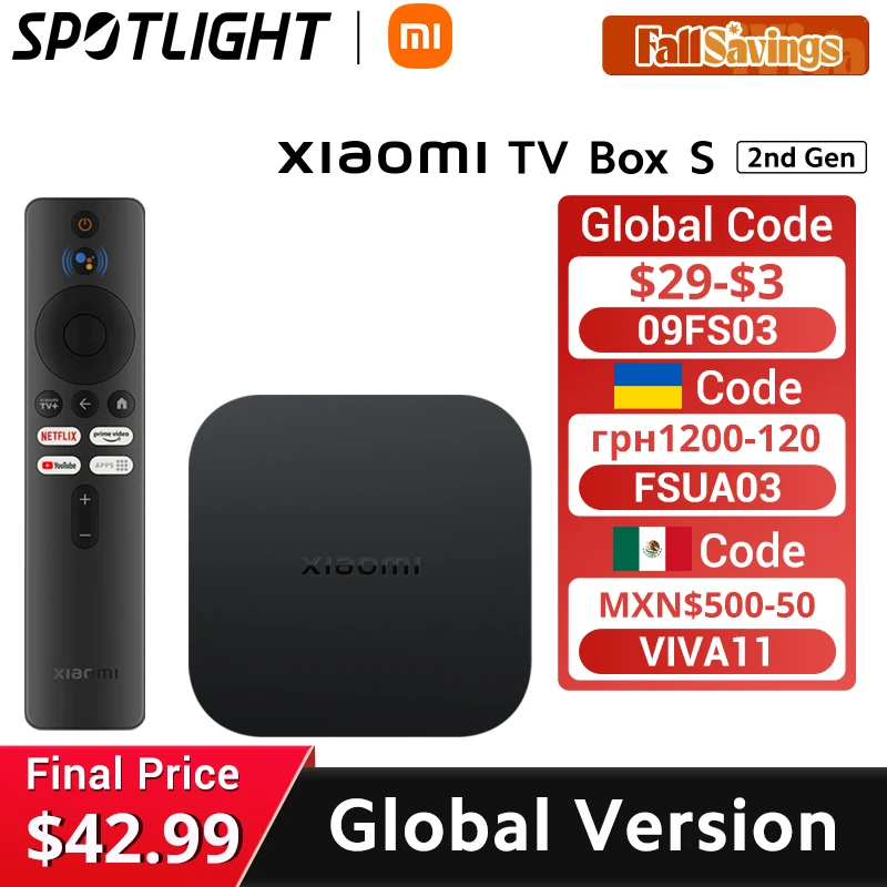 

[World Premiere] Global Version Xiaomi Mi TV Box S (2nd Gen) 4K Ultra HD 2GB 8GB Google TV WiFi BT 5.2 Dolby Vision Media Player