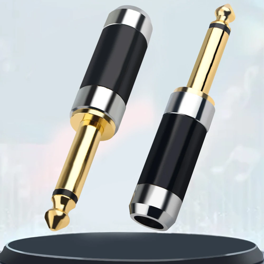 أحادية وصلات صوت مطلية بالذهب 6.35 مللي متر أحادية ذكر جاك لحام موصل مكبر للصوت ميكروفون جاك التوصيل ل الغيتار المتكلم كابل مساعد