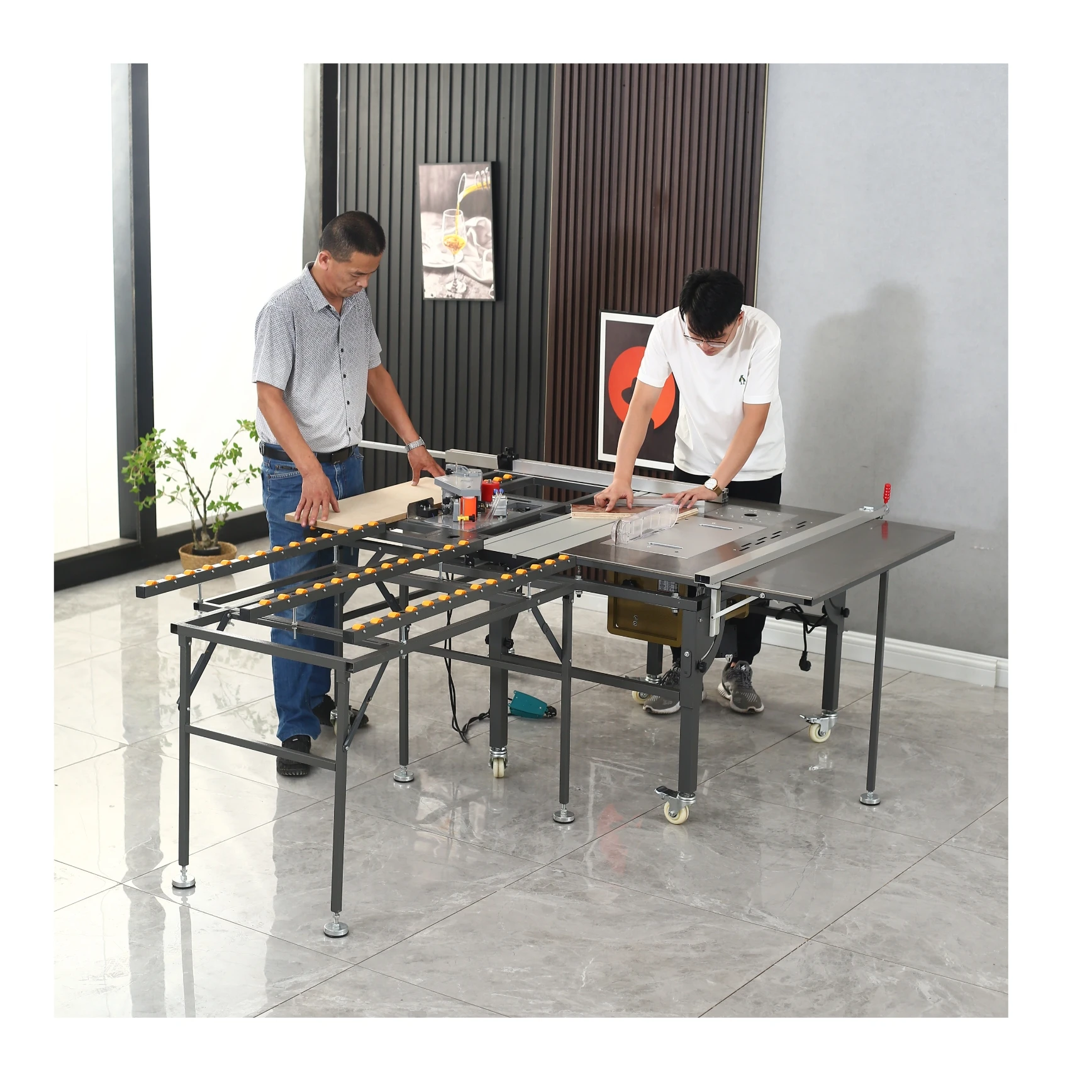 WOODPRO Woodworking Benches Table Industrial Workbench Table Woodworking Sliding Table Saw