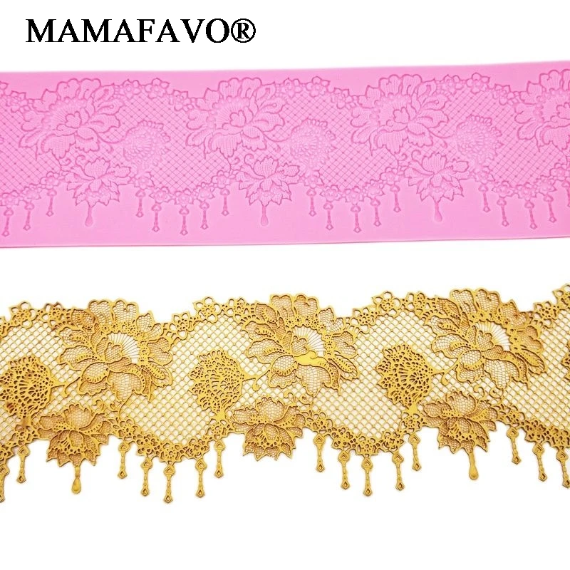 Sugarcraft Flower Silicone Lace Mold Fondant Mold Cake Decorating Tools Chocolate Gumpaste Mold Wedding Cake Decoraton H764