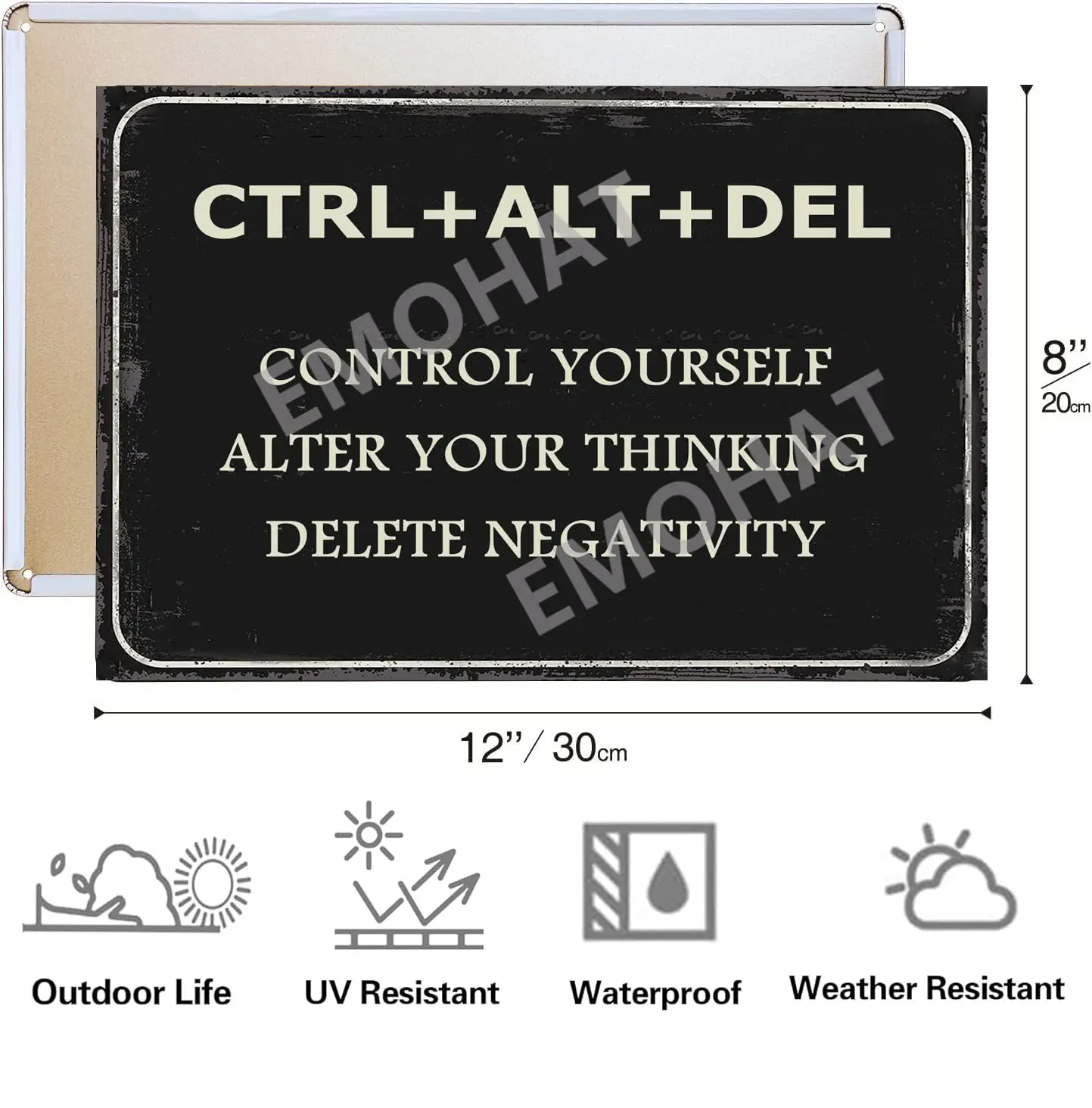 Inspirational Wall Art Control Alter Delete Negativity Encouragement Motto Metal Tin Sign Entrepreneur Decor Encouraging Quotes