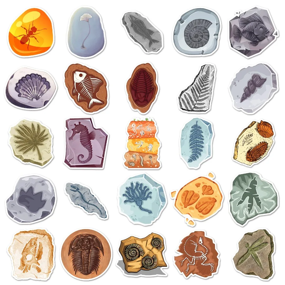 10/50Pcs Dinosaur Fossil Graffiti Stickers Jurassic Luggage Phone Water Cup Computer DIY Decorative Waterproof Adhesive Sticker