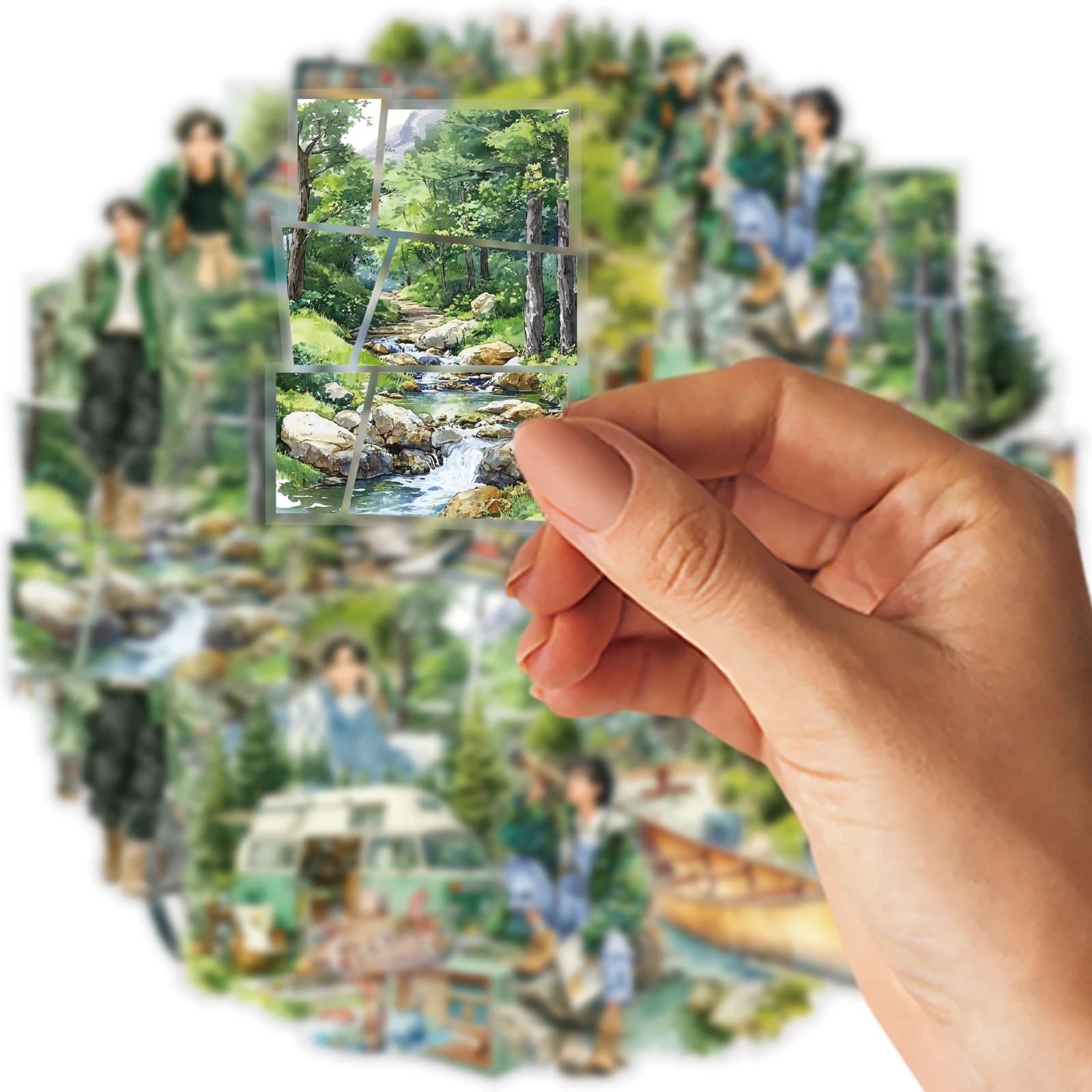 Etori Life Deep Forest Exploration 15 szt. Naklejek w stylu vintage z motywem leśnym, do przygód na świeżym powietrzu, na kemping w górach, z postaciami, do kolażu w dzienniku, materiały do dekoracji laptopa, etui na telefon, walizki, biurka, akcesoria do dekoracji, przygody na świeżym powietrzu, rękodzieło, materiały do scrapbookingu, rękodzieło DIY, imprezy artystyczne, artykuły szkolne, naklejki-zabawki, prezent dla przyjaciół