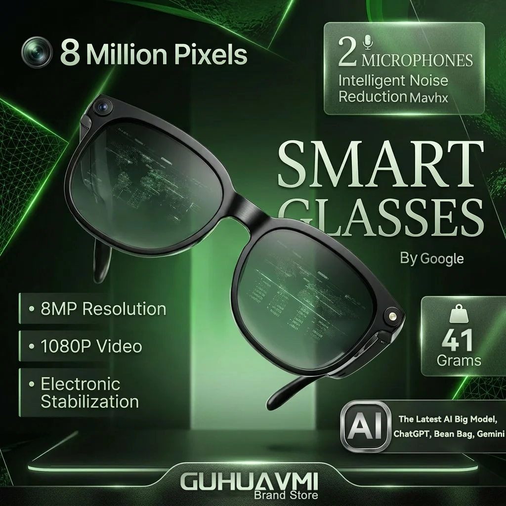 2026 New AI Smart Glasses AI Translation 800W HD Camera 4K Shooting Image Conversation Recording Listening To Music SmartGlasses