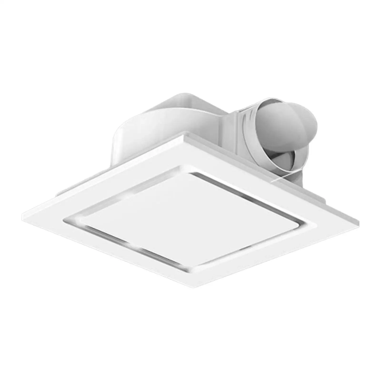 Exhaust Fan Mounting Opening 10x10 inch White Square Quiet Bathroom Fan Automatic Damper for Garage Toilet Kitchen