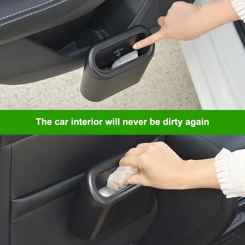 Car Trash Can With Lid Leak-proof, Portable Hanging Trash Can For Vehicle Organization view 5