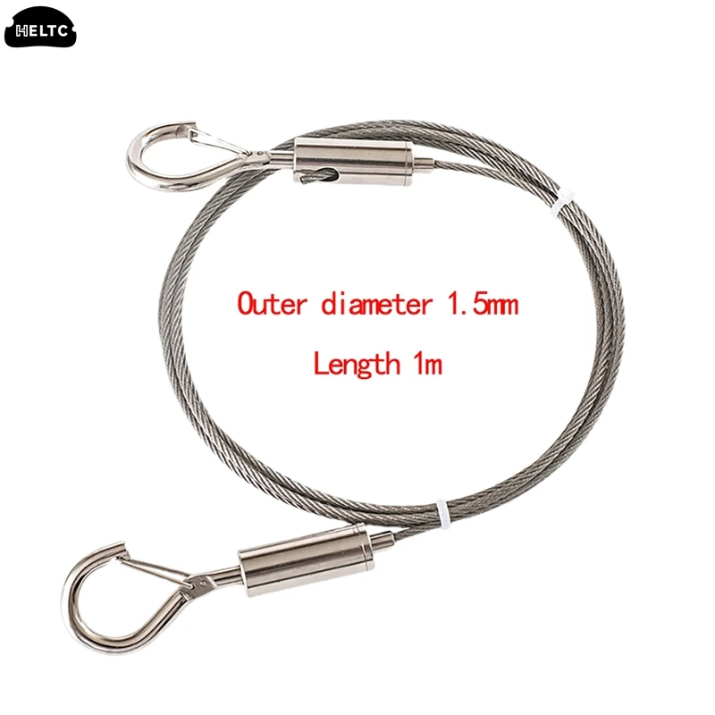 Stainless Steel Adjustable Automatic Wire Rope Spring Hook Clothesline Hanging Solution System Suspension Code Steel Cable