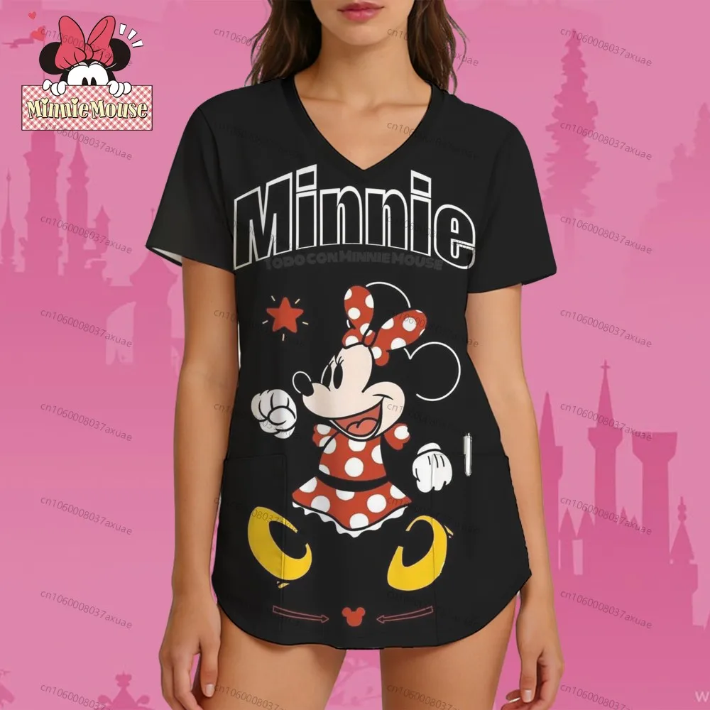 

Minnie Mouse Basic Cute Pattern Graphic Tee Kawaii Woman Clothes Y2k New Women T Shirts 2026 Polka Dot Nurse Uniform Fashion