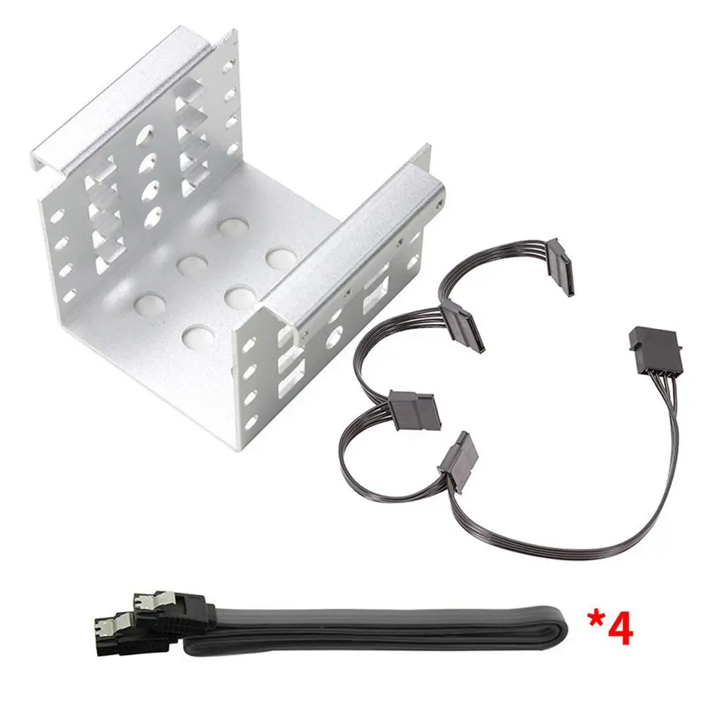 ชุดติดตั้งอะแดปเตอร์อะลูมิเนียมสำหรับใส่ฮาร์ดดิสก์ภายในขนาด 2.5 นิ้ว SSD ลงในช่องใส่ฮาร์ดดิสก์ขนาด 3.5 นิ้ว รองรับฮาร์ดดิสก์ได้สูงสุด 4 ตัว