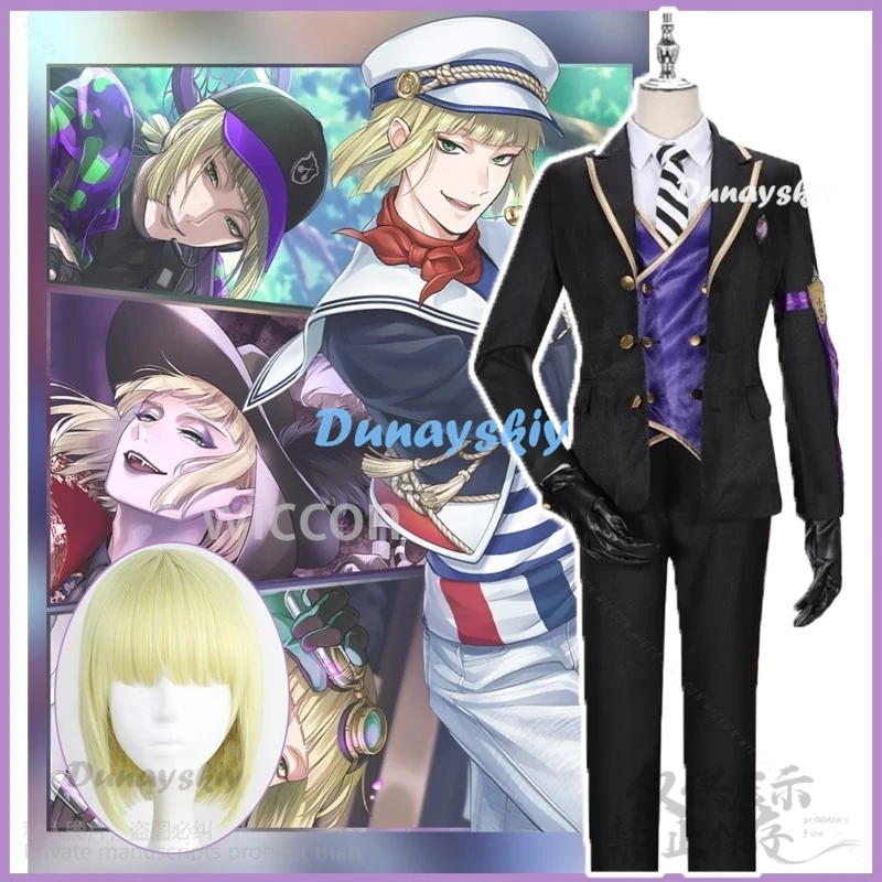 Anime Game Twisted-Wonderland Rook Hunt Cosplay Wig Costume Night Raven DK School Uniforms Halloween Christmas Suits Customized