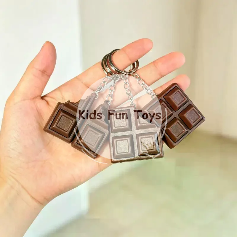 3D Chocolate Keyboard Fidget Keychain BPA Free Decompression Toy Stress Relief for Kids Children Party Gifts