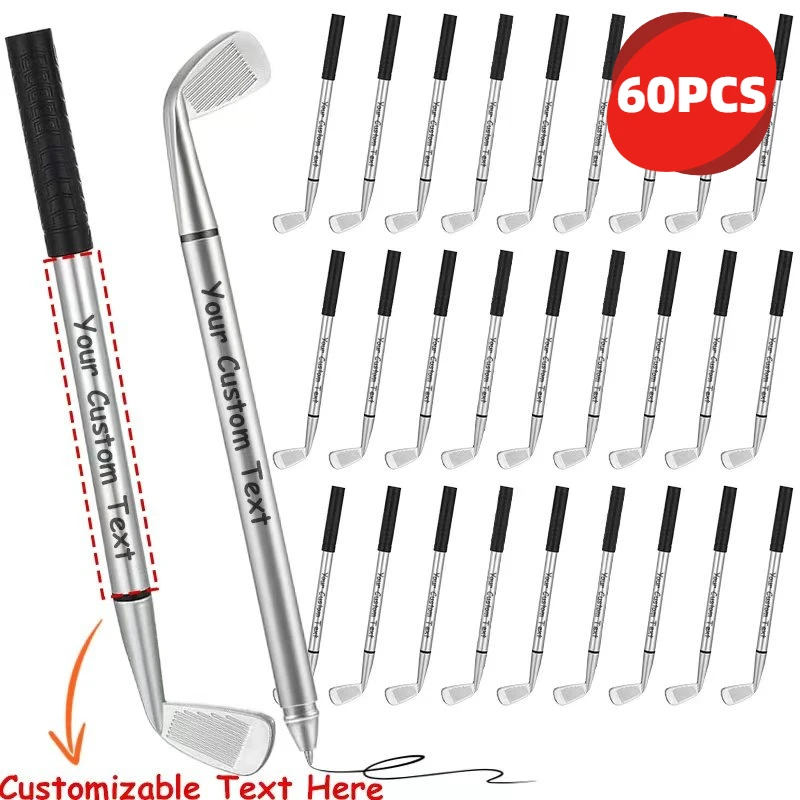 

60 шт. шариковых ручек с гольф-тематикой, настраиваемых, с нескользящей рукояткой, для любителей гольфа, офисные принадлежности, сувениры для гостей на вечеринках