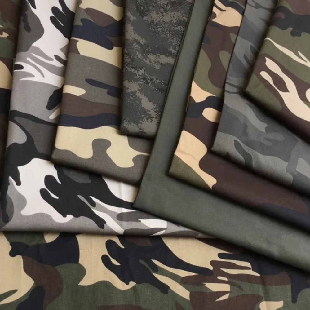 Camuflagem tecido sobretudo calças moda roupas designer tecidos pano para diy material de costura pano por metro