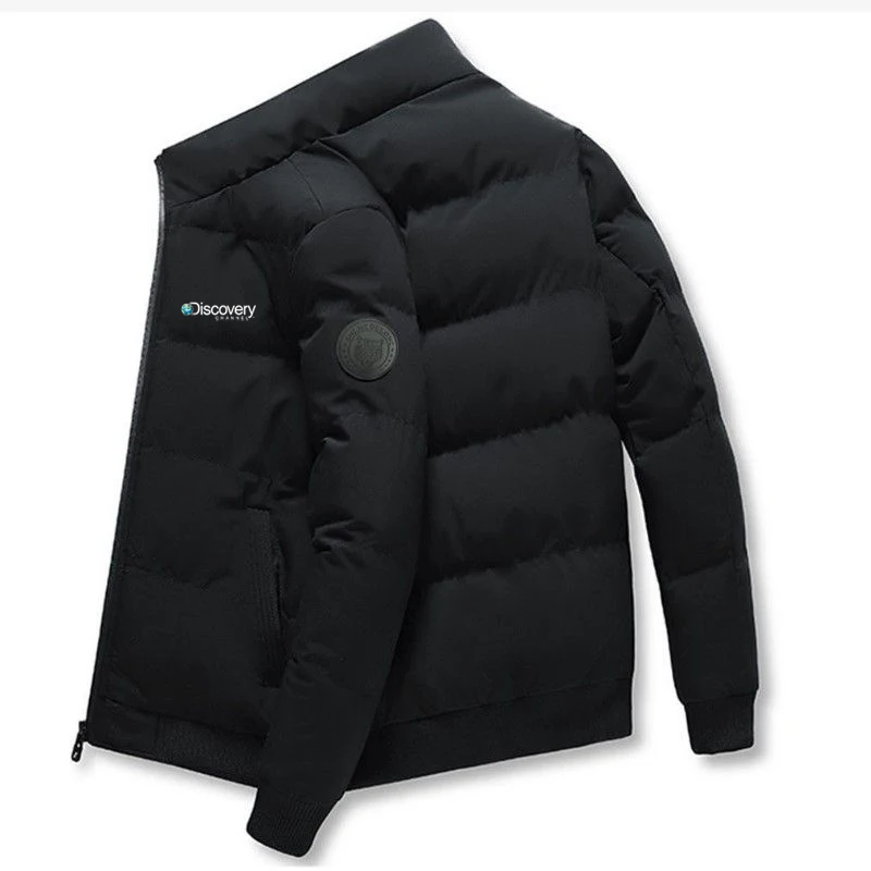 Men's winter branded pattern coats, outdoor warm cotton padded jackets, casual zipper coats