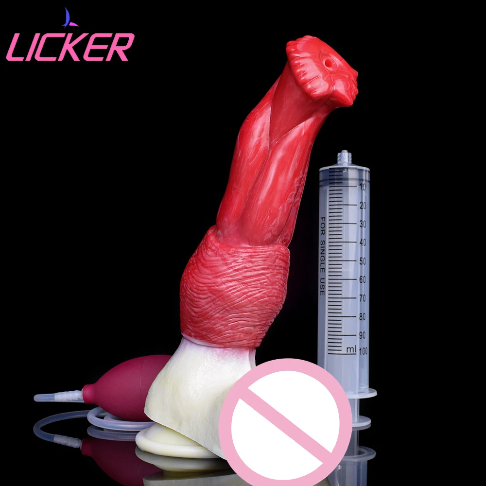 

LICKER Realistic Horse Squirting Dildo Ejaculating Penis G-point Stimulation Butt Plug Pleasure For Women Masturbator Adult Game