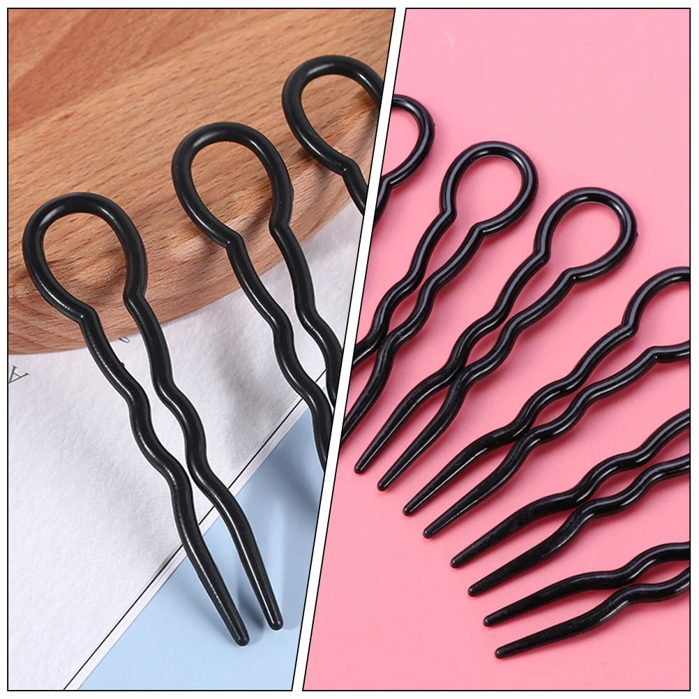 

24Pcs U Shape Hair Forks Lightweight Plastic Hairpins for Buns Weddings Parties Hair Accessories for Women