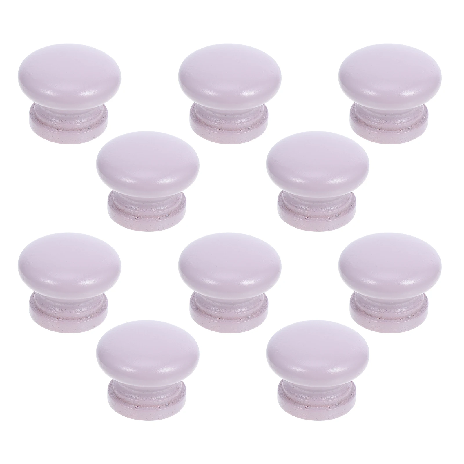 

10pcs Solid Wood Cabinet Handle Knobs Round Mushroom Drawer Pulls Vintage Kitchen Hardware Wardrobe Door Handles