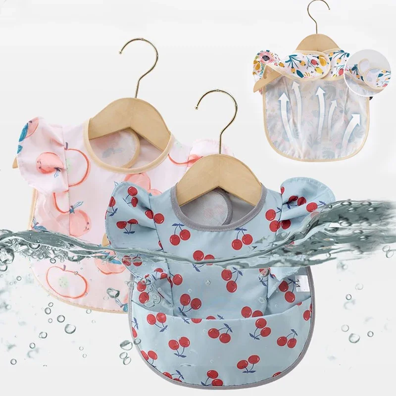 Baby Saliva Towel Waterproof Infant Bibs Kids Feeding Eating Apron Boys Girls Ruffle Towel Toddler Newborn Cartoon Burp Cloths