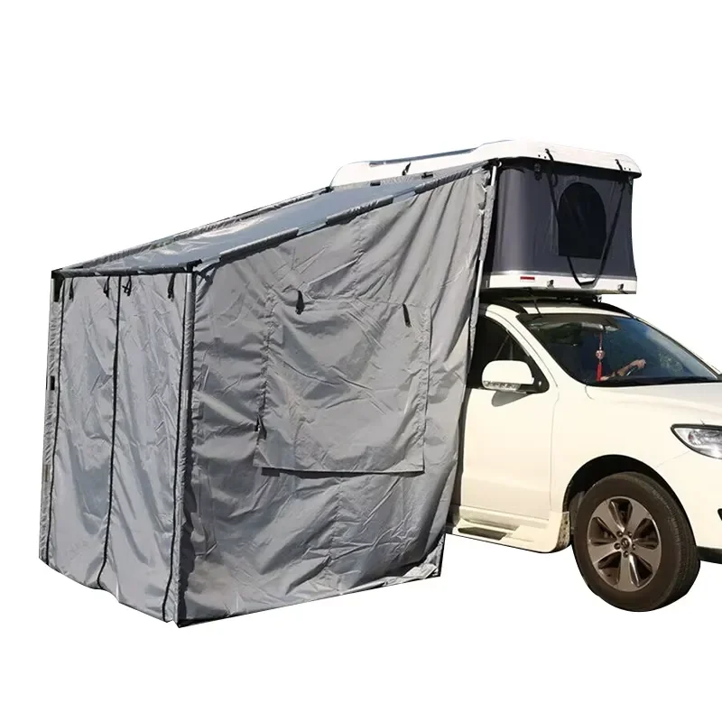 Customizable Color Hard Shell ABS Roof Top Tent for 4X4 Fiber Glass Car with Two Bedrooms and Canvas Fabric Easy Pop-up RTT