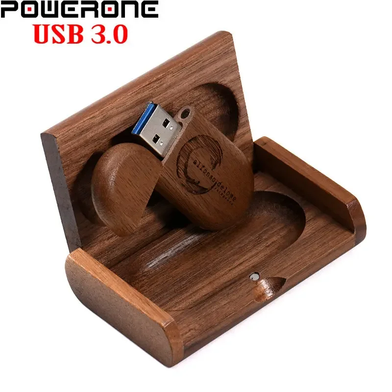 Free Custom Logo USB 3.0 Flash Drives 128GB Wedding Gift Memory Stick 64GB Wood with Box Pen Drive 32GB High Speed Pendrive 16GB