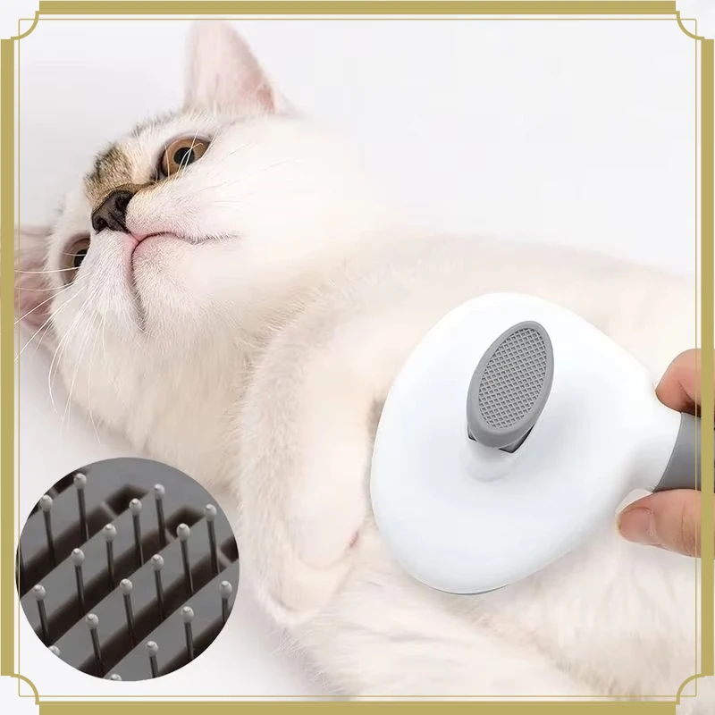 One Button Self-Clean Pet Brush Safe Round Pin Floating Hair Remover Portable Plastic Grooming Comb for Cats Dogs From 3 Pieces